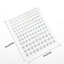 1入組Y2K風格水鑽眼睛&臉部膠黏劑貼紙適用於角色扮演,音樂節和派對彩妝,眼淚&前額&面部裝飾用品 - 白色 - 查看 6