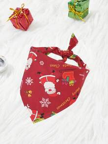Pet Christmas  Cartoon Graphic Scarf - Red and White - View 5