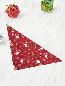 Pet Christmas  Cartoon Graphic Scarf - Red and White - View 2