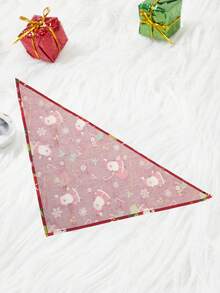 Pet Christmas  Cartoon Graphic Scarf - Red and White - View 3