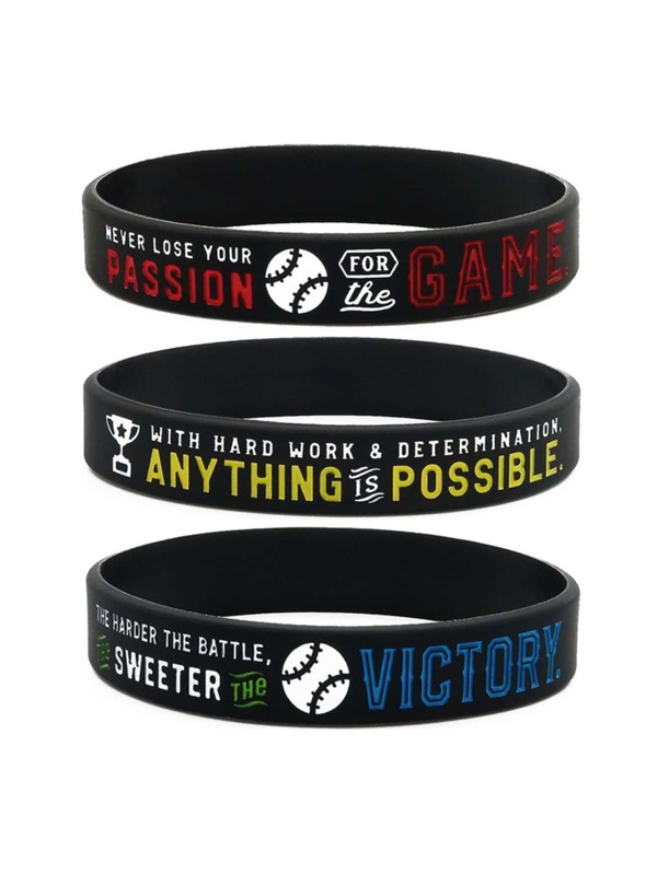 1pc/3pcs Baseball Gift Game Victory Anything Is Possible Rubber Silicone Bracelets Wristband