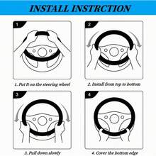 Full Rhinestone Elastic Non-slip Car Steering Wheel Cover Blingbling - Blue - View 5