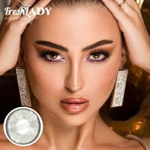FRESH LADY Freshlady Back-To-School Natural Cinnamon Color Disposable Colored Contact Lenses, Suitable For Halloween, Cosplay, Makeup - Grey - View 8