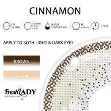 FRESH LADY Freshlady Back-To-School Natural Cinnamon Color Disposable Colored Contact Lenses, Suitable For Halloween, Cosplay, Makeup - Grey - View 5
