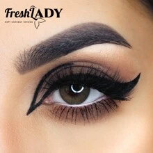 FRESH LADY Freshlady Back-To-School Natural Cinnamon Color Disposable Colored Contact Lenses, Suitable For Halloween, Cosplay, Makeup - Grey - View 9