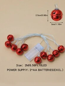 1pc 10 Led 2m Red Bell Shaped Decorative String Light For Yard, Home, Party, Holiday, Wedding, Pathway, Birthday, Village, Festival, Seasons Decorations - Yellow - View 5