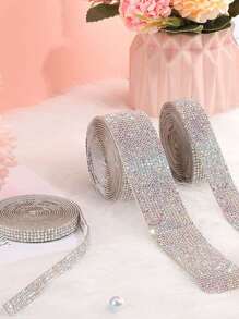 1 Pièce Ruban En Cristal Auto-adhésif Tape Diy Autocollant À Paillettes En Strass Décoration De Noël, Accessoires De Festival, Fournitures De Fête, Convient Pour L'art Et L'artisanat, Fête De Mariage, Décoration, Décoration De La Maison