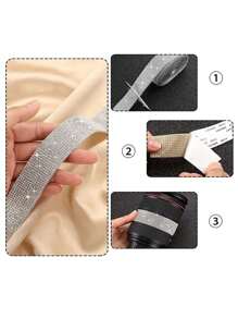 1 Pièce Ruban En Cristal Auto-adhésif Tape Diy Autocollant À Paillettes En Strass Décoration De Noël, Accessoires De Festival, Fournitures De Fête, Convient Pour L'art Et L'artisanat, Fête De Mariage, Décoration, Décoration De La Maison