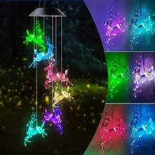 1入組太陽能麋鹿風鈴燈led鹿裝飾派對移動燈防水室外庭院觀景路徑家庭門廊裝飾燈禮物 - 彩色 - 查看 5