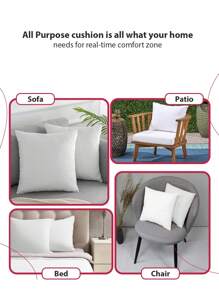 Pack Of 4 White Square Throw Pillows – Lux Decor Couch Pillow, Soft Polyester Fabric, Plush Texture, Ideal For Bed & Couch, Adds Comfort & Modern Style, Decorative Accent Cushions – Bedding Items, Graduation Gifts, Home Decor, Sleep Protection For Dorms, Student Beds, Plush Cushions, Luxury Couch Accessories, Valentine's Day Gift, Spring Room Refresh, Decorative Throw Pillows, Living Room Accent, Couch Cushions, Home Styling, Modern Decor, Sofa Accessories, Guest Room Pillows, Aesthetic Home Accents, Plush Fill Inserts, Daily Use, Simple Look, Family Home - 白色 - 查看 6