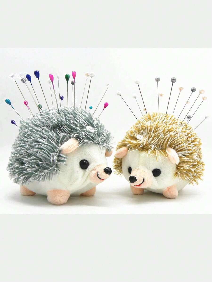刺蝟造型灰色針墊1個,刺蝟針墊,縫紉球針布收納器,手工布置diy項目,聚酯纖維持有者附件容器裝飾 - 灰色 - 查看 1