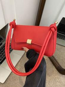 Fashion Solid Color, Vintage & Simple Design Armpit Women's Shoulder Bag - 紅色 - 查看 2