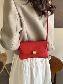 Fashion Solid Color, Vintage & Simple Design Armpit Women's Shoulder Bag - 紅色 - 查看 5