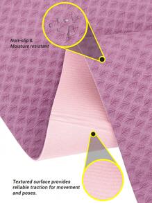 Tím + Màu hồng 183*61CM Màu kép Gấp lại 4MM Tấm thảm Yoga - Màu tím - Xem 5