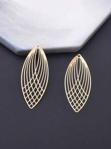 أقراط فضة عتيقة من النحاس الفاخر المفرغة والذهبية الخفيفة مع شكل مروحة وتعليقات الحمام والورق الفضي 10قطع