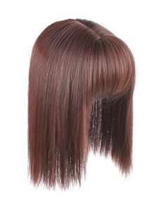 替换片假发遮盖白发自然隐形无缝发夹假发合成假发假发夹发片带 S 丝绸底座顶部顶饰刘海用于脱发稀疏头发替换接发适用于直发假发夹发片带 S 丝绸底座顶部顶饰刘海用于脱发稀疏头发替换接发适用于直发（棕色） - 鏽棕色 - 查看 7