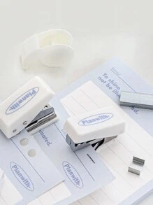 1 pieza tres en uno Set Engrapadora + Perforadora para agujeros + cinta multifuncional mini Herramienta Kit con fresco diseño para Cuaderno diario de color al azar - Multicolor - Ver 8