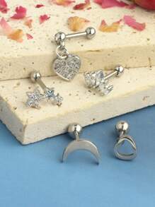 5 Stücke Edelstahl Ohrringe Für Frauen Männer OhrOhrstecker 16g Knorpel Ohrringe Cz Klein Tragus Piercing Körperschmuck Daith Ohrringe