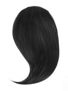 Synthetic Side Bangs Hair Extensions Clip In Side Bangs Fake Fringe Hairpiece High Temperature Black Blonde Wig - Black - View 4