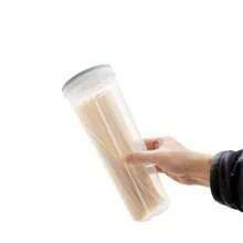 1入組家庭廚房麵條管和穀物容器,冰箱密封盒,用於餐具和工作台的大容量儲存盒 - 卡其色 - 查看 7