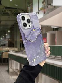 1 Marble Textured Glossy Film Phone Case Compatible With Iphone - Multicolor - View 1