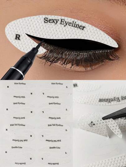 4pcs/Set Eyeliner Makeup Stencil Template Card, Eyeshadow Liner Sticker Cosmetic Tool,Makeup,Cheap,Room Decor,Vanity,Travel,Bedroom,Makeup Accessories,Cheap,Stocking Stuffers,Makeup,Makeup Tools,Cheap Stuff,Gifts,Gifts For Women,Christmas Gifts,Giveaways,Travel,Cheap Stuff,Travel Essential