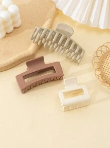 Bộ 3 kẹp tóc phong cách công sở tối giản màu trơn - Nhiều màu - Xem 1