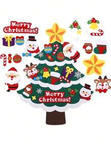 Felt Christmas Tree DIY Xmas Santa Claus Tree Gift Merry Christmas Decor 2025 Noel Tree Happy New Year 2026 Natal Tree