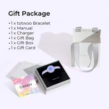 Totwoo Candy Collection-Long Distance Touch Single Bracelet-Colorful Band Bracelet, Vibration & Light Up For Love Couples Bracelet | Long Distance Relationship Gifts For Girlfriend Bluetooth Pairing Jewelry- Stay Connected Anytime, Anywhere - 紫色 - 查看 6