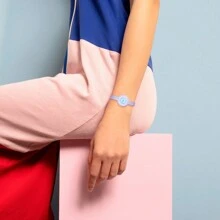Totwoo Candy Collection-Long Distance Touch Single Bracelet-Colorful Band Bracelet, Vibration & Light Up For Love Couples Bracelet | Long Distance Relationship Gifts For Girlfriend Bluetooth Pairing Jewelry- Stay Connected Anytime, Anywhere - 紫色 - 查看 5