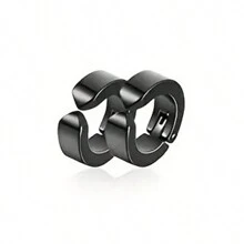 1對簡單時尚不用打洞不銹鋼男士耳夾,日常穿戴禮物