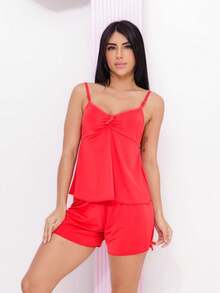 Women Pajama Sets - 紅色 - 查看 2