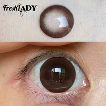 FRESH LADY Freshlady 自然色隐形眼镜 Pupilentes 大眼睛 14.5 毫米咖啡色隐形眼镜 1 年一次性万圣节服装角色扮演 - 棕色 - 查看 7