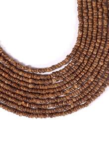 1 串/15 英吋巧克力盤椰殼珠散珠適用於 Diy 珠寶製作工藝品或家居裝飾(3-4 毫米珠子) - 巧克力棕 - 查看 1