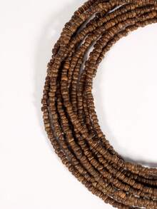 1 串/15 英吋巧克力盤椰殼珠散珠適用於 Diy 珠寶製作工藝品或家居裝飾(3-4 毫米珠子) - 巧克力棕 - 查看 2