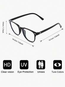 2 件裝女式經典塑膠橢圓形鏡框透明眼鏡戶外旅行服裝配件 - 彩色 - 查看 6