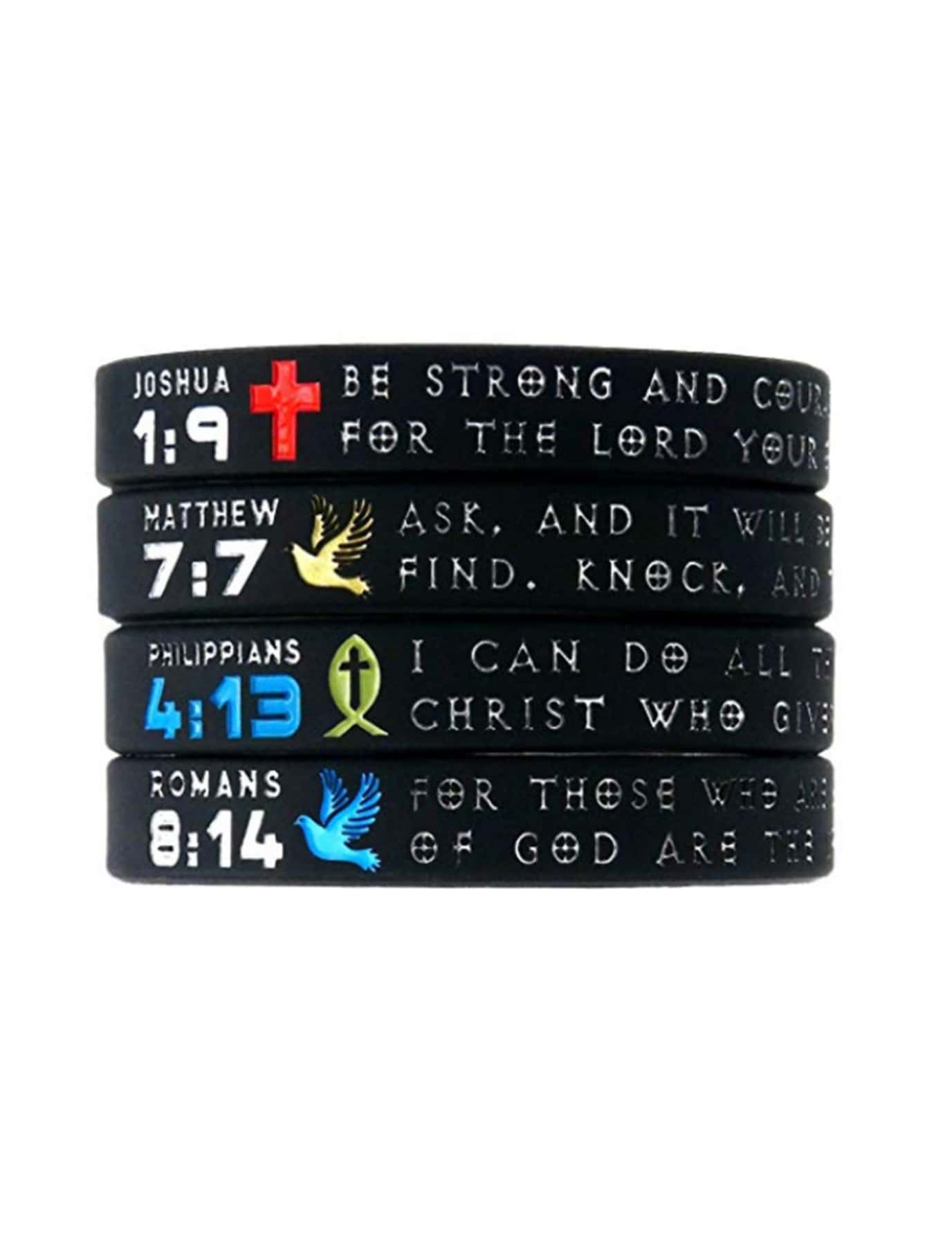 1入組經文矽膠手環橡膠手鐲