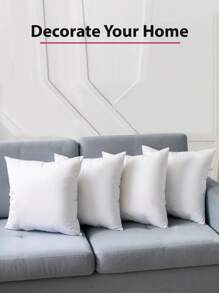 Pack Of 4 White Square Throw Pillows – Lux Decor Couch Pillow, Soft Polyester Fabric, Plush Texture, Ideal For Bed & Couch, Adds Comfort & Modern Style, Decorative Accent Cushions – Bedding Items, Graduation Gifts, Home Decor, Sleep Protection For Dorms, Student Beds, Plush Cushions, Luxury Couch Accessories, Valentine's Day Gift, Spring Room Refresh, Decorative Throw Pillows, Living Room Accent, Couch Cushions, Home Styling, Modern Decor, Sofa Accessories, Guest Room Pillows, Aesthetic Home Accents, Plush Fill Inserts, Daily Use, Simple Look, Family Home - 白色 - 查看 10