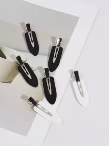 16pcs Simple & Fashionable Unbreakable Hair Clips (Alligator Hair Clips) For Women's Hair Pins, Suitable For Parties & Daily Wear & Shopping & Gifts For Girls/Girlfriends/Female/New Year Casual Claw Clips Hair Claws Hair Barrettes, School Stuff, College, Hair Accessories, Head Accessories - Black and White - View 2