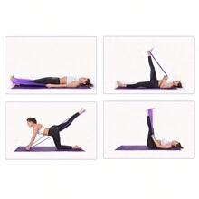 1 件装瑜伽阻力橡皮筋室内户外健身器材0.35 毫米身体家用力量普拉提运动训练健身弹力带 - 粉色 - 查看 5