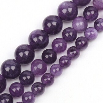 1strand Natural Stone Amethyst Round Loose Spacer Beads for Jewelry Making  DIY Beads for Bracelets Necklace for Women Accessories