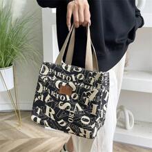 Túi đựng hộp cơm trưa thời trang Túi đựng hộp cơm trưa có họa tiết chữ, cách nhiệt bằng giấy bạc và quai xách Túi đựng hộp cơm trưa Túi đựng hộp cơm trưa cách nhiệt cho hộp đựng hộp cơm trưa khi đi du lịch, công sở, trường học, kỳ nghỉ, cho kỳ nghỉ, cho học sinh, cho nam, cho nữ, cho học sinh, cho cắm trại, hộp đựng hộp cơm trưa di động, đồ dùng học tập đa năng khi trở lại trường, túi đựng đồ dùng học tập, đồ dùng học tập thiết yếu cho trường đại học, phụ nữ, phụ nữ - màu đen - Xem 9