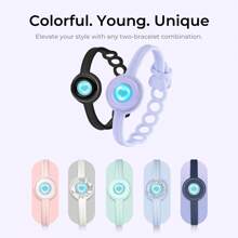 Totwoo Candy Collection-Long Distance Touch Single Bracelet-Colorful Band Bracelet, Vibration & Light Up For Love Couples Bracelet | Long Distance Relationship Gifts For Girlfriend Bluetooth Pairing Jewelry- Stay Connected Anytime, Anywhere - 紫色 - 查看 3