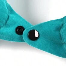 Velvet Inflatable U-shaped Travel Pillow, Portable Neck Pillow For Airplane And Car Travel - Green - View 8