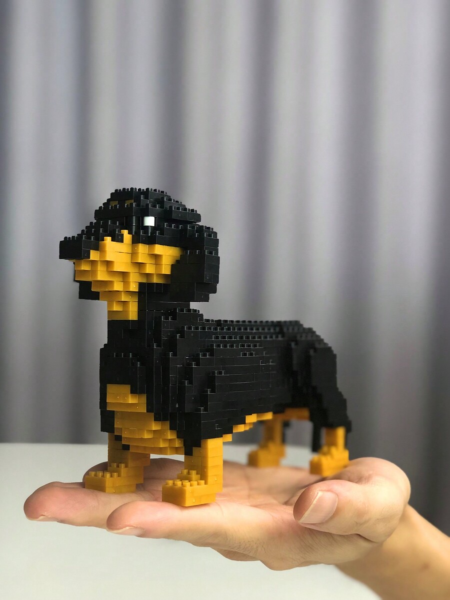 (packaging) Cartoon Pet Dachshund Miniature Mini Building Blocks Animal