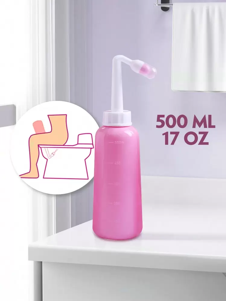1 pezzo, Vasca da bagno portatile da viaggio, Bacino igienico personale portatile da 350ml/500ml per l'igiene femminile, Accessori per il bagno, Strumenti per il bagno - Rosa - Visualizzare 2