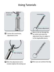 1 件寵物訓練工具狗哨超音波可調式寵物訓練器 - 銀色 - 查看 5