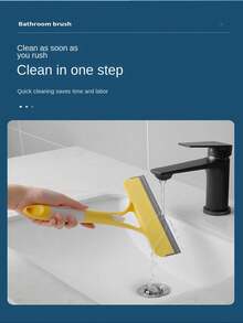 1pc Window Cleaning Tool Set With Water Spray Brush, Silicone Rubber Squeegee And Scraper - Yellow - View 4