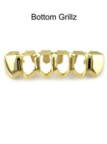 1入組街頭嘻哈風格男女通用18k金牙套,萬聖節cosplay饒舌歌手牙齒首飾裝飾 - 金色 - 查看 10