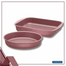 Jogo 2 Assadeiras Formas Para Bolo Alumínio Antiaderente Tramontina - Assadeira Funda